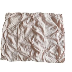 Restoration Hardwear Baby and Child Pillow Sham Pale Pink Tufted‎ Linen Cotton